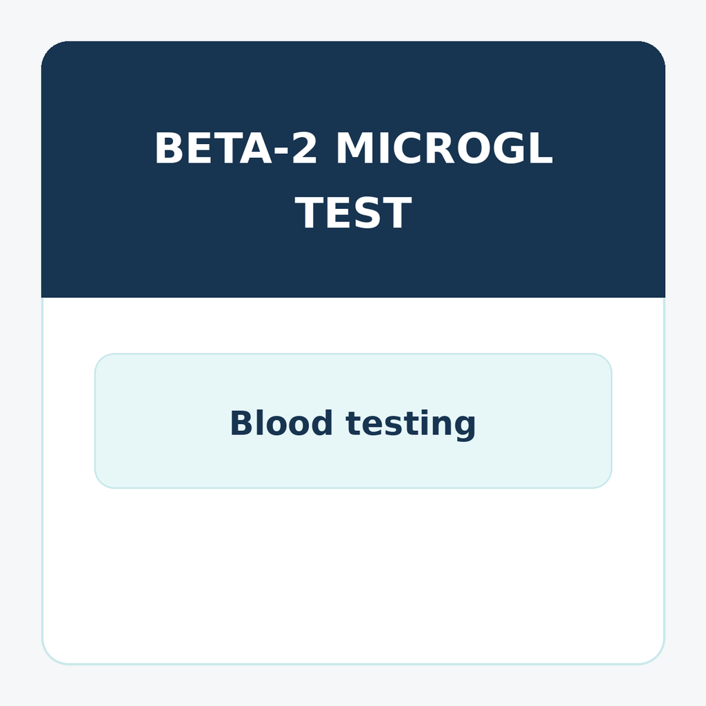 Beta-2 Microglobulin urine test vial and lab report for hormone evaluation