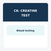 Creatine Kinase CK blood test tube for muscle enzyme and damage screening