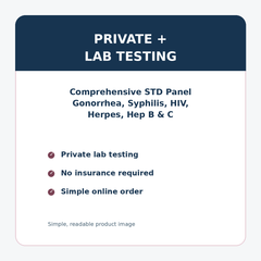 Comprehensive STD Panel Gonorrhea, Syphilis, HIV, Herpes, Hep B & C details