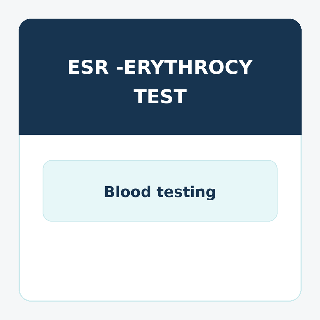 ESR -Erythrocyte Sedimentation Rate