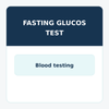 Fasting glucose test blood sample vial with glucose level indicators