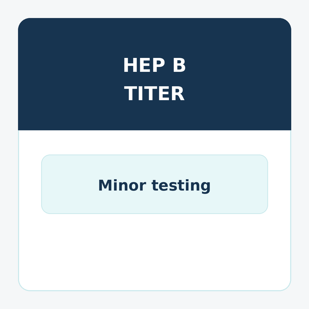 Hep B Titer- (Hep B Surface, antibody) Quantitative for Minor