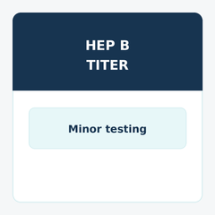 Hep B Titer- (Hep B Surface, antibody) Quantitative for Minor