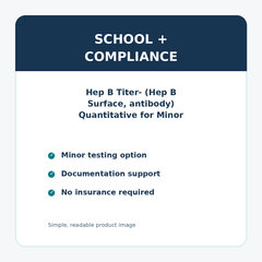 Hep B Titer- (Hep B Surface, antibody) Quantitative for Minor compliance details