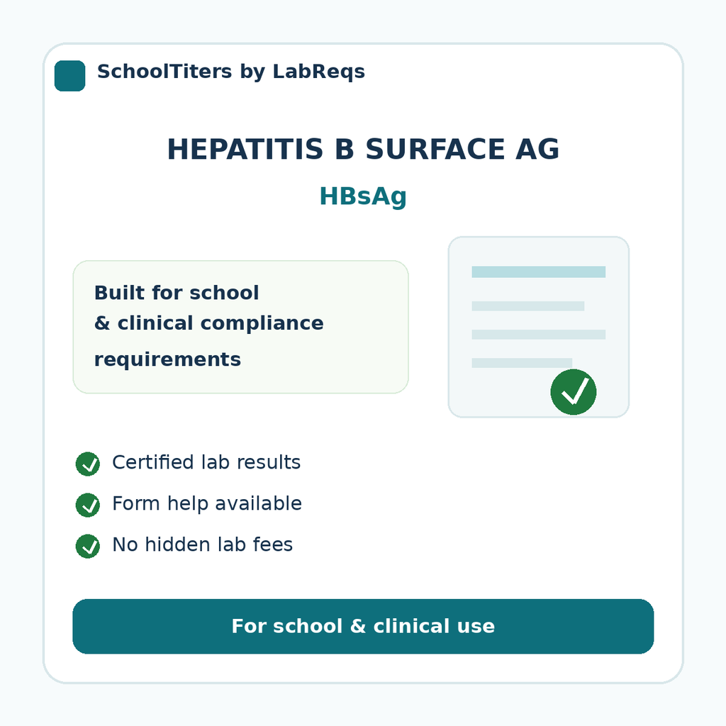 Hepatitis B Surface, antigen w/Reflex compliance details