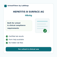 Hepatitis B Surface, antigen w/Reflex compliance details