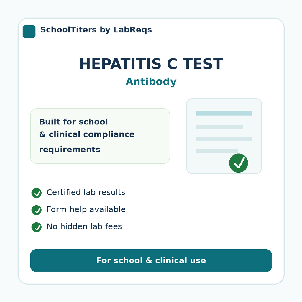 Hepatitis C Test compliance details