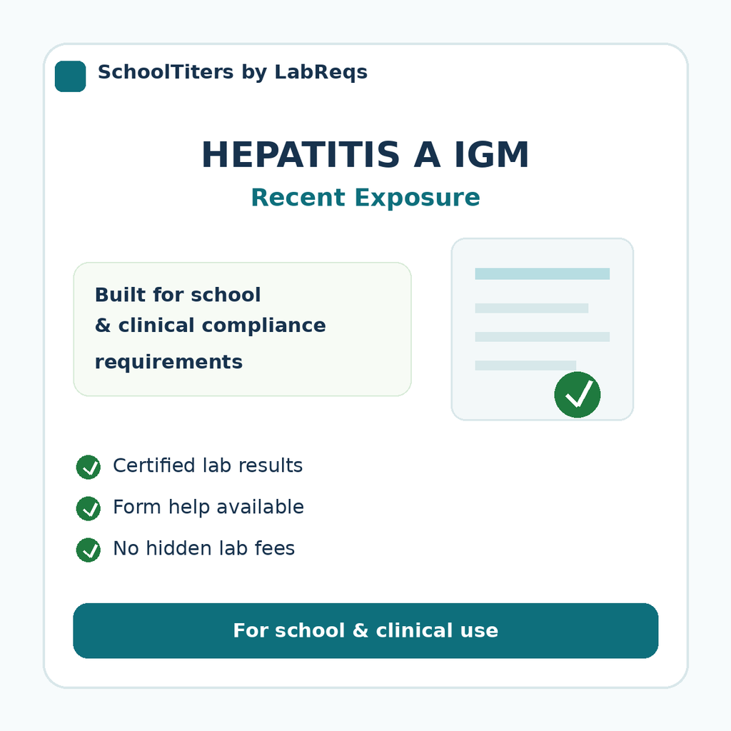 Hepatitis A IGM Blood Test compliance details