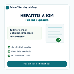 Hepatitis A IGM Blood Test compliance details