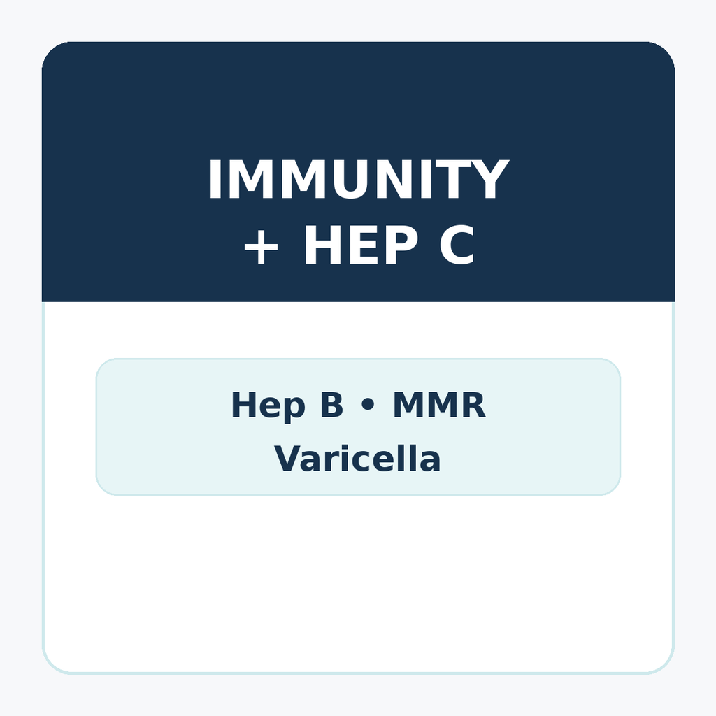 Immunity Panel - Hepatitis B, MMR & Varicella Titer Panel+Hep C