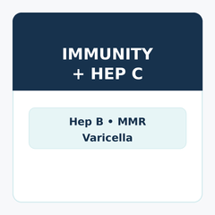 Immunity Panel - Hepatitis B, MMR & Varicella Titer Panel+Hep C