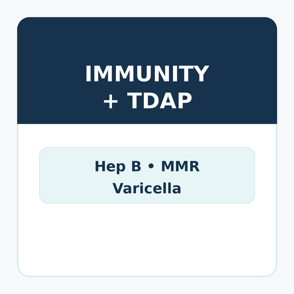 Hep B, MMR , Varicella  + TDAP titer panel