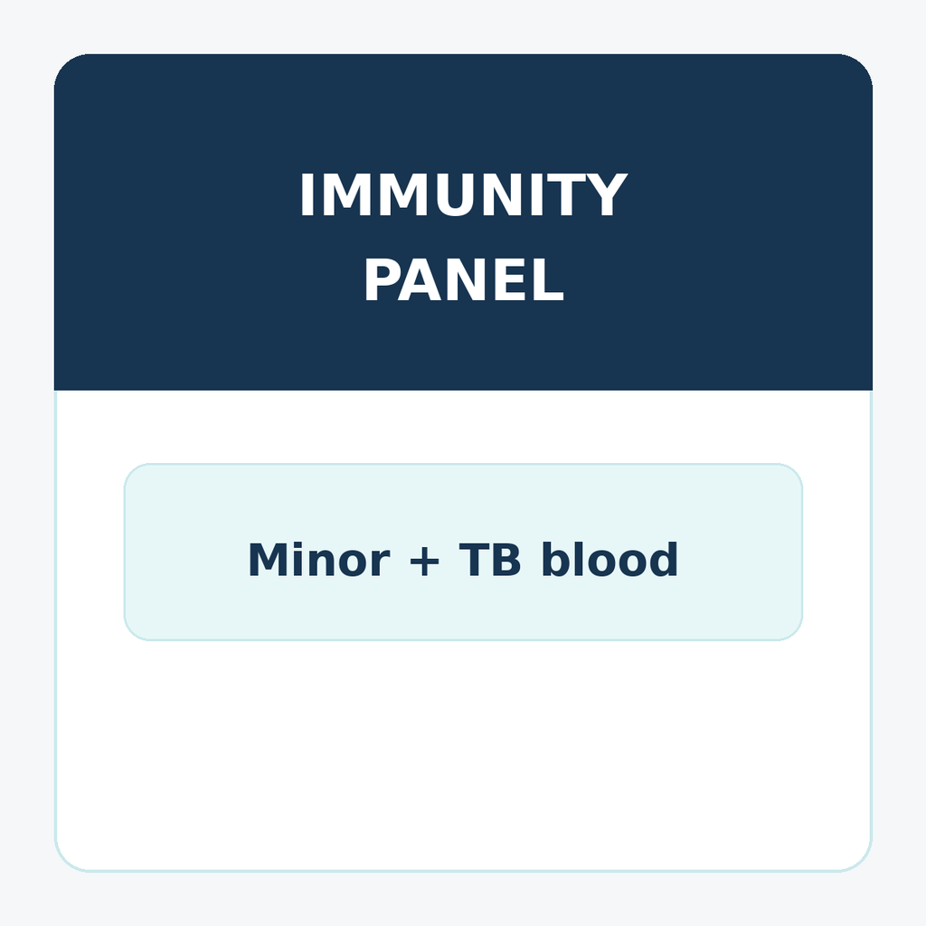 Immunity Panel +  TB Quantiferon for Minor