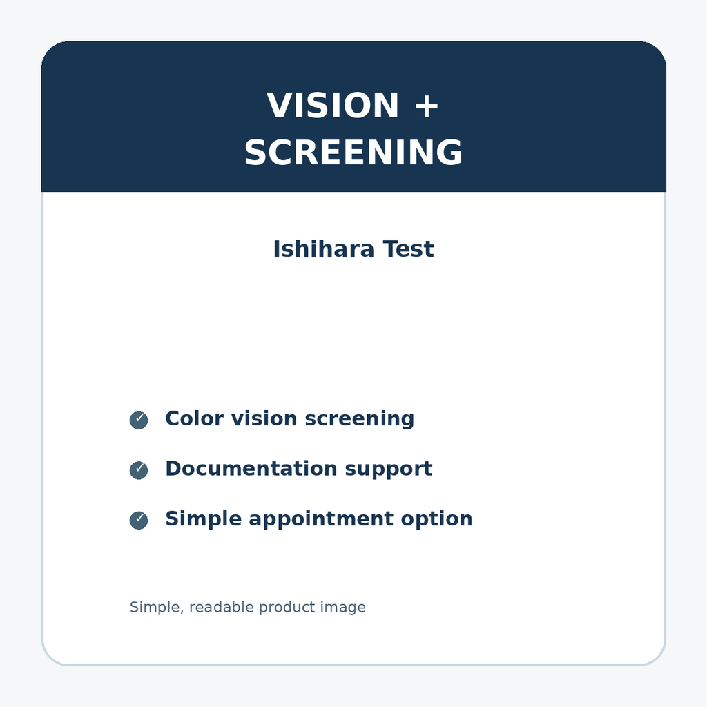 Ishihara Test details