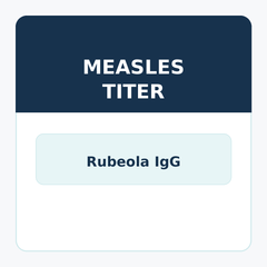 Measles (Rubeola) Titer IgG quantitative blood test for immunity verification and clearance