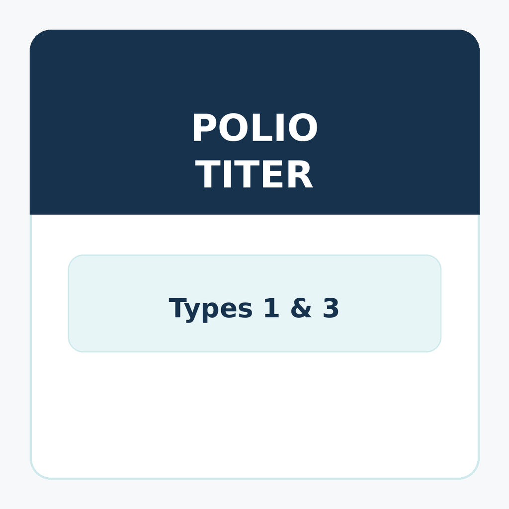 Poliovirus Types 1 and 3 Immune Antibody test for polio immunity verification and antibody measurement