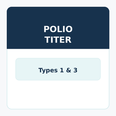 Poliovirus Types 1 and 3 Immune Antibody test for polio immunity verification and antibody measurement