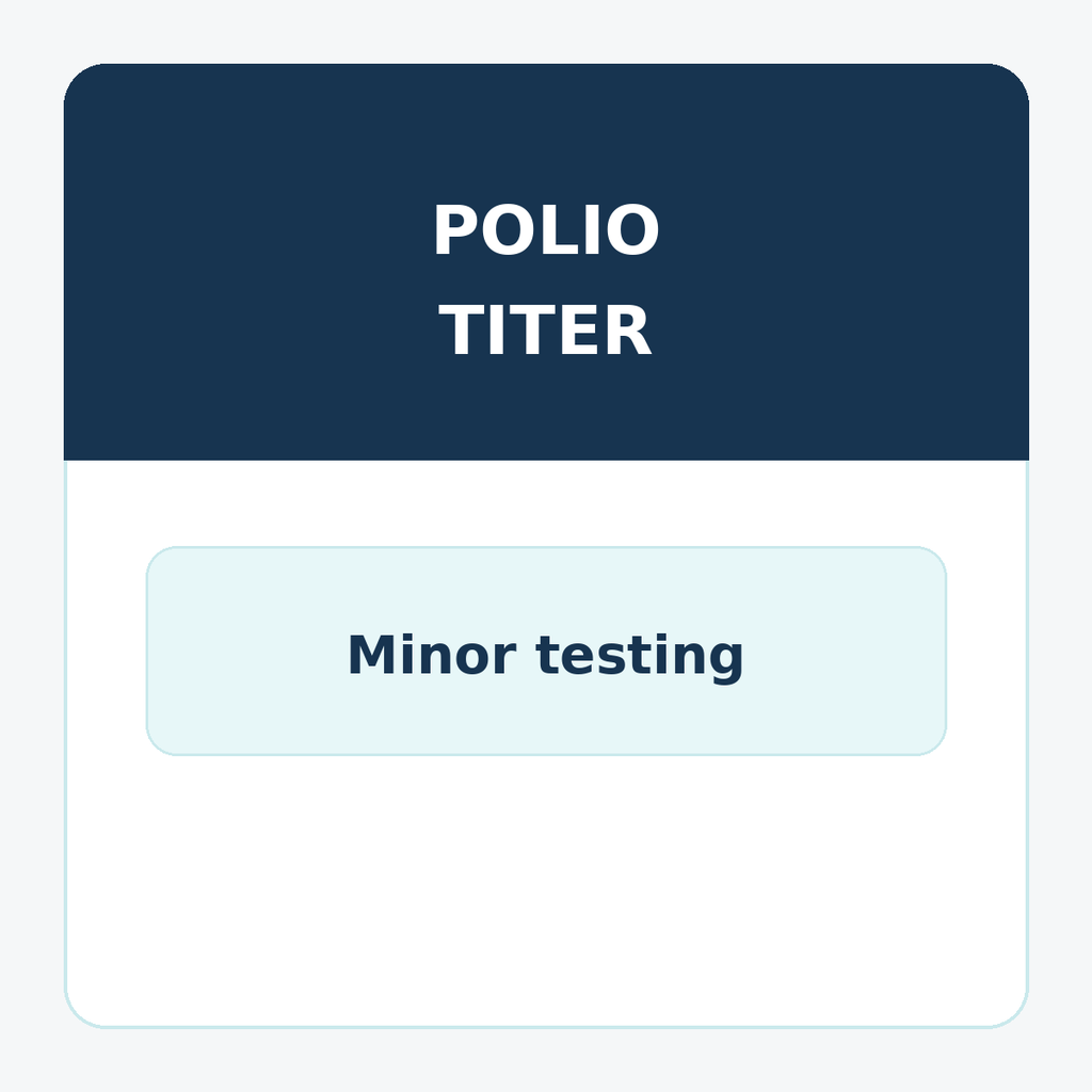 Polio antibody test for minors detecting immunity to Poliovirus Types 1 and 3 for school and travel requirements