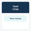 Tetanus, diphtheria, and pertussis antibody blood test kit for minors' immunity documentation