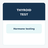 Thyroid panel test blood sample with TSH Free T3 Total T4 and Free T4 markers for thyroid function screening