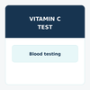 Vitamin C blood test tube with doctor form for vitamin C level screening